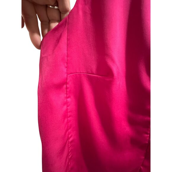 🍒 2/$20 🍒 Womens Sleeveless Blouse M Fuchsia Polyester Blend - Picture 6 of 8
